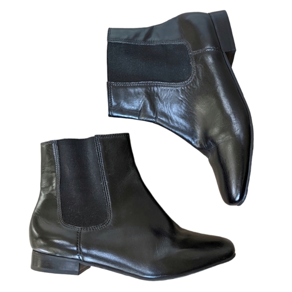 J. Jill Black Leather Chelsea Ankle Boots - Picture 1 of 8
